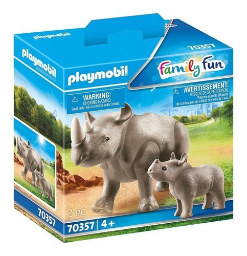 Playmobil Linea Zoo - Rinoceronte Con Bebe - 70357