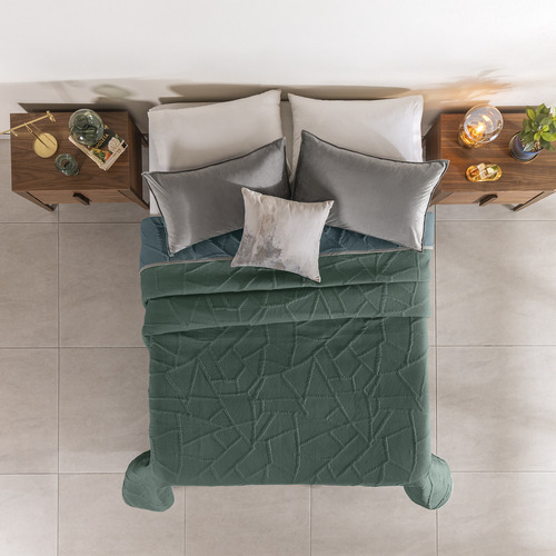 Edredón Ultraligero King Size Novo Baltico Vianney Doble Vista Azul / Verde