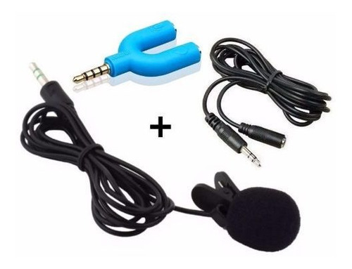 Microfone Celular Youtubers + Adaptador P3 / P2 + Extensor