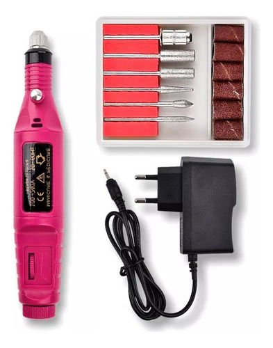 Kit Lixa Lixadeira Motor Unhas Elétrica Profissional Bivolt