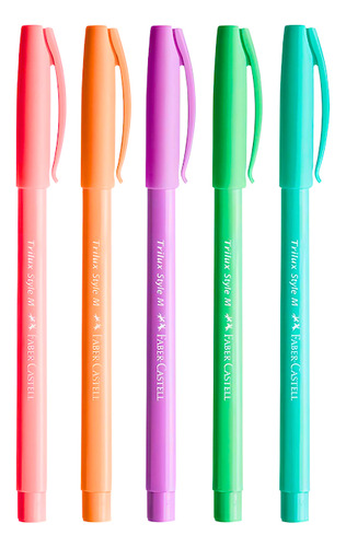 Caneta Esferográfica Trilux Style Color 5cores Faber Castell