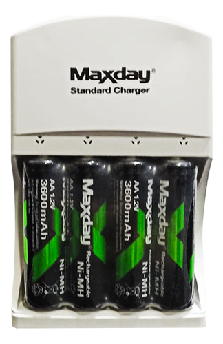 Baterias Aa 3600mah Recargable Pack X4 + Cargador