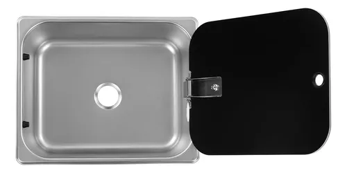 Fregadero de acero inoxidable 304 con tapa y grifo, fregadero de lavabo de  acero inoxidable 304 para caravana o barco, fregadero de cocina de RV al