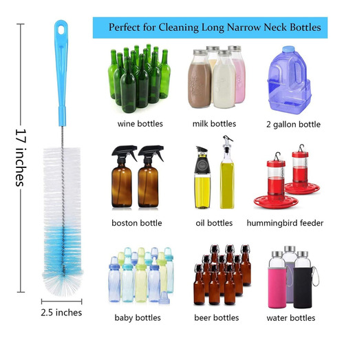 Set De 8 Cepillos De Limpieza Botellas Termos Botes