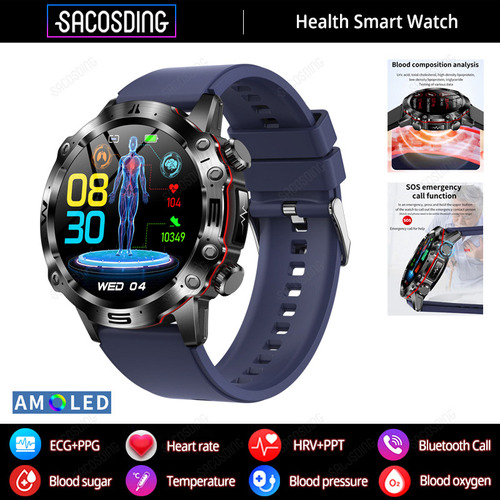 2024 Smart Watch Hombres Azúcar En Sangre Llamada Bluetooth