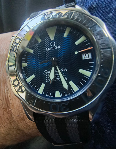Omega Seamaster 300 Midsize.automatico Gris Gris Azul (Usado)