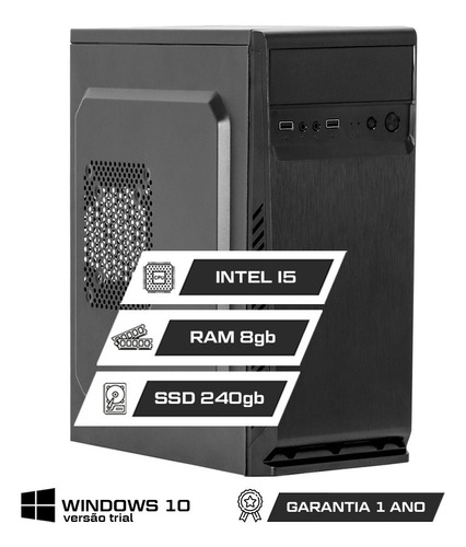 Imagem 1 de 7 de Cpu | Computador Hydracorp I5 3470 | 8gb Ddr3 240gb Ssd | Nf