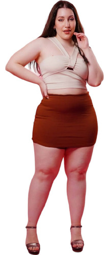  Short Pollera Talles Grandes Reales Plus Size