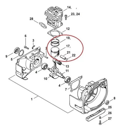 Pistão Motoserra Stihl Ms180 38mm Original 1130-030-2004