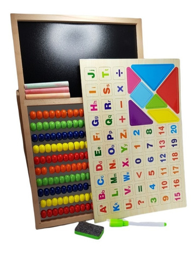 Tablero Magnético Borrable Preescolar Abaco Tangram 2 En 1