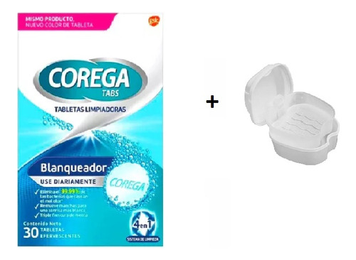 Corega Tabletas Limpiadoras Blanqueadoras 30 Tabs 