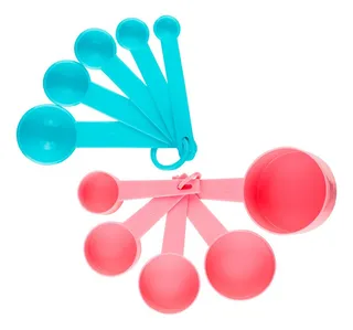 Cucharas Tazas Medidoras Ekco De 10 Pzas De Polipropileno Color Rosa