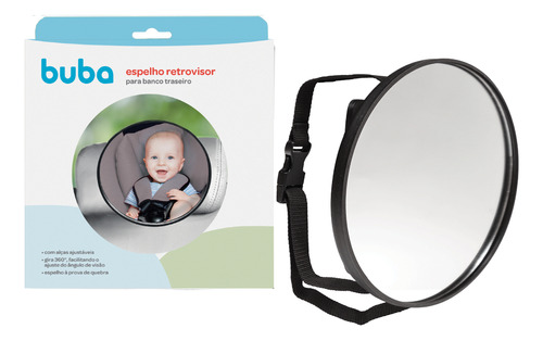 Espelho Retrovisor Para Bebê Conforto Cadeirinha Carro-buba Cor Transparente