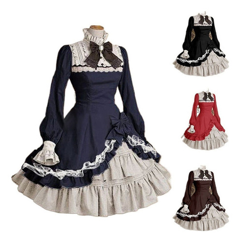 Maid Cosplay Anime Traje Maid Sirviente Vestido Lolita Ofr