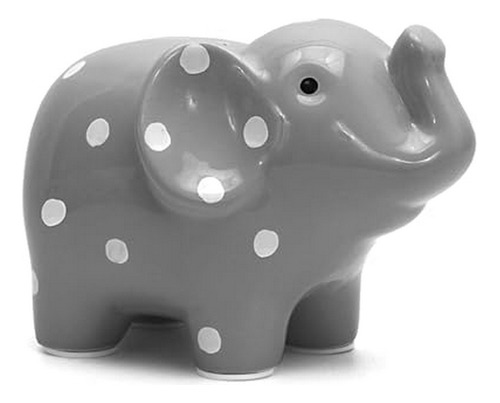 Child To Cherish Ceramic Polka Dot Elephant Piggy Bank, Grey