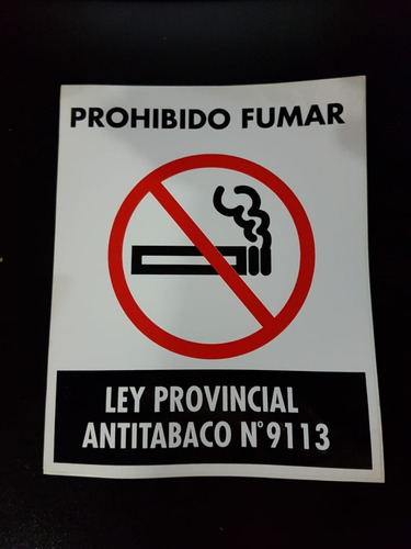 Stickers Prohibido Fumar Ley Provincial Córdoba 17x21 30x11