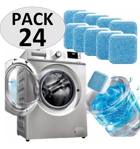 Pack 24 Pastillas Efervescentes Limpieza De Máquina Lavadora