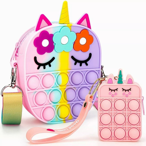 2 Mochila Popit Gigante Silicona Alivio Estré Unicornio