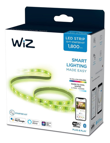 Tira Led Smart Rgb Wiz 4m No Requiere Hub C/ Alexa Y Google