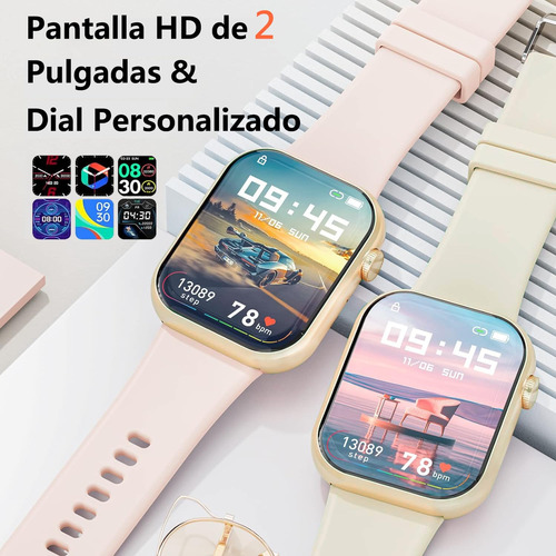 Smartwatch Reloj Inteligente Mujer De 2 - Llamadas Bluetooth Reloj Dama, Monitor De Frecuencia Cardíaca/sueño,