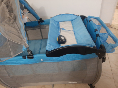 Corral Cuna  Para Bebe Azul Marca Infanti