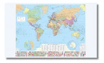 Comprar Mapa Con Banderas, Mapamundi Plastificado A4, 21x30