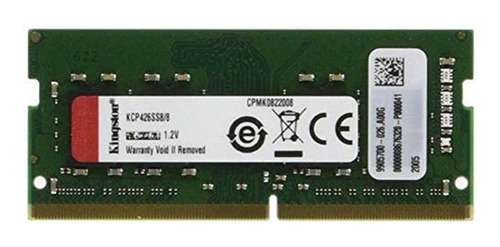 Imagen 1 de 4 de Memoria Kingston Kcp426ss8 8gb Ddr4 2666mhz