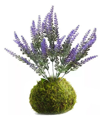 Kokedama Planta 50cm  Lavanda Flor Monstera Artificial 