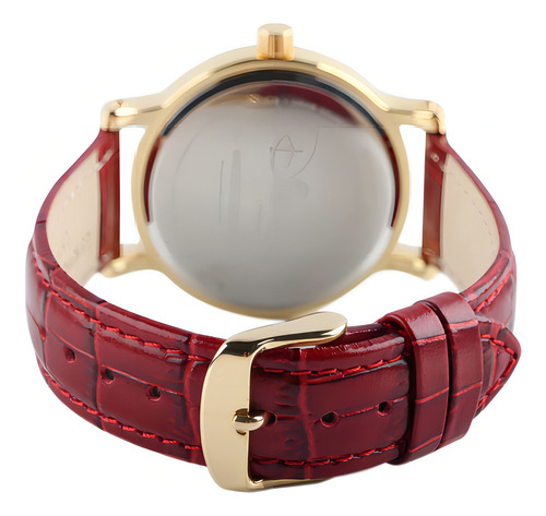 Reloj Mujer Disney W001870 Cuarzo Pulso Rojo En Cuero