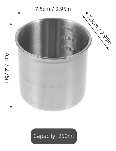 Taza Medidora Graduada De Acero Inoxidable, 2 Unidades, A Es