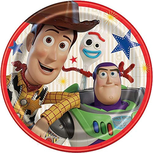 Disney Toy Story 4 Platos Llanos Redondos - 8 Piezas