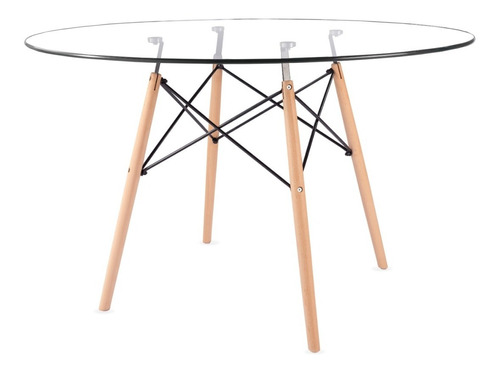 Mesa Redonda Eames Vidrio 120 Cm - Tulip Nordica