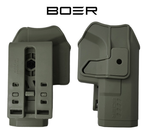 Imagen 2 de 10 de Funda Pistolera Boer Nivel 2 Glock Porta Cargador Doble