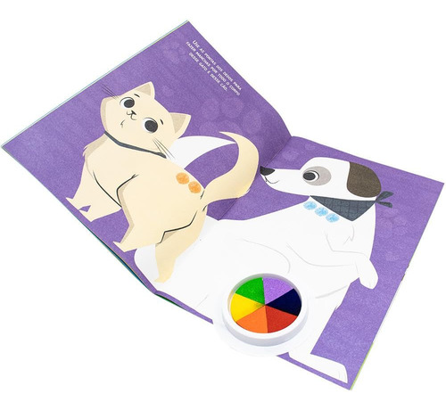 Livro Infantil De Colorir Com O Dedo Impressão Digital - Cães E Gatos