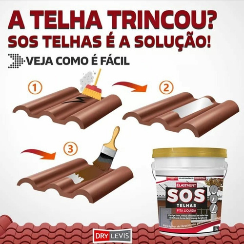 Imagem 2 de 3 de Sos Telhas Elastment Fita Líquida Furos Trincas Fissuras