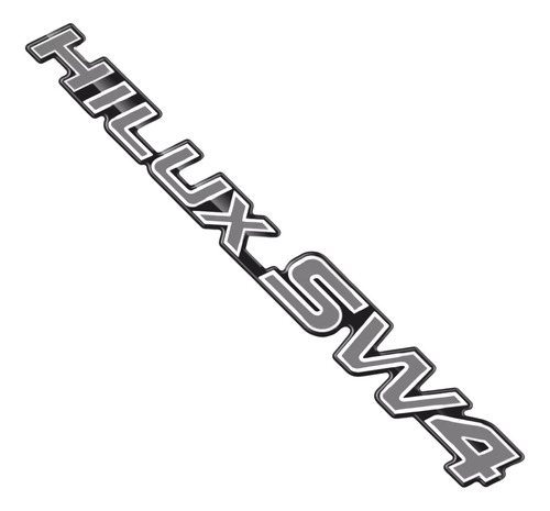 Adesivo Traseiro Hilux Sw4 Emblema 3x28,5cm Prata Resinado