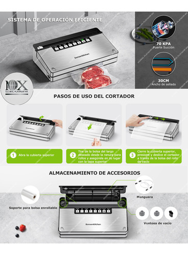 Maquina Para Vacío Negocio Y Hogar + 30 Bolsas + 3 Rollos