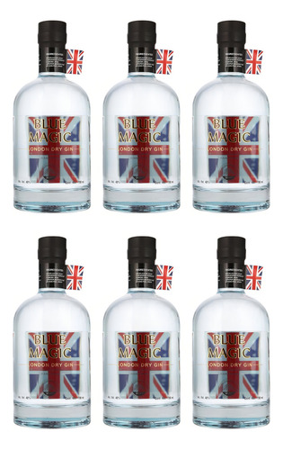 Pack De 6 Ginebra Blue Magic 700 Ml