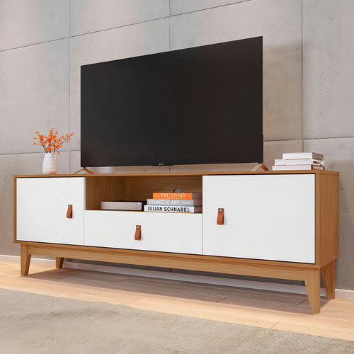 Rack Para Sala 160 CM 011096 Cedro Branco 2 Portas