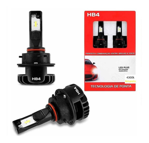 2 Kits Super Led Plus Com Foco H7 + Hb4 Amarela 4300k