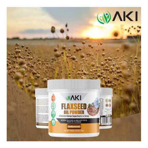 Polvo De Aceite De Linaza Aki | Repleto De Nutrientes Esenci