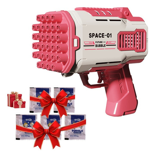 Bazooka Burbujas Machine Burbujas Para Niños Juguetes Flash Rosa