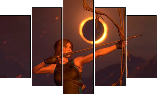 Cuadro Decorativo 5 Piezas Videojuego Lara Croft Tomb Raider