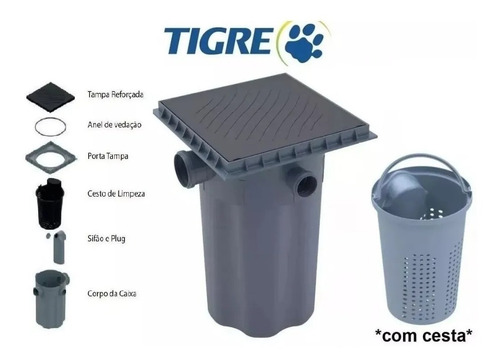 Caixa Múltipla De Gordura Com Cesto Limpeza Tigre Dn 100mm