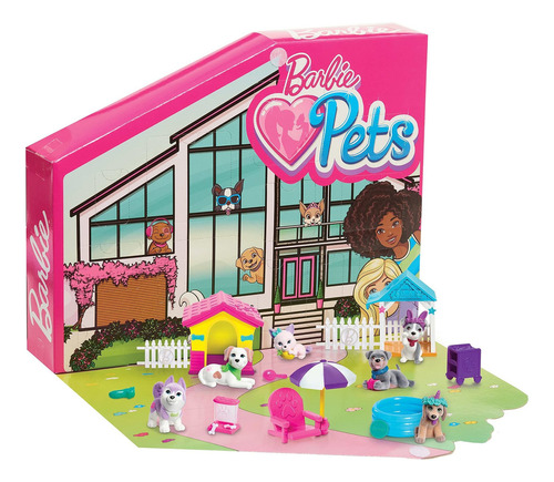 Barbie Pets Dreamhouse Pet Surprise Playset, Incluye 6 Masc.