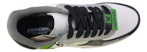 Tenis Para Niño Minecraft Creeper Casual Mi4022 Gris 18-21