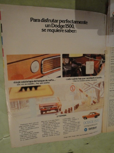 Publicidad Dodge 1500 Chrysler Año 1976