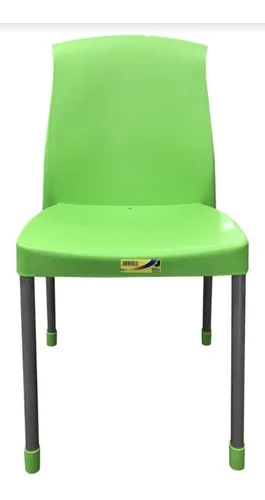 Silla Plastica Apilable Patas De Caño Blanca