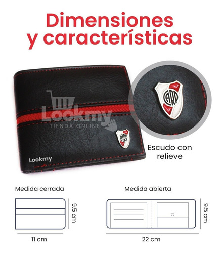 Billetera River Plate Oficial En Cuero Ecológico Para Hombre