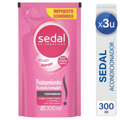 Acondicionador Sedal Ceramidas Repuesto Economico Pack X3